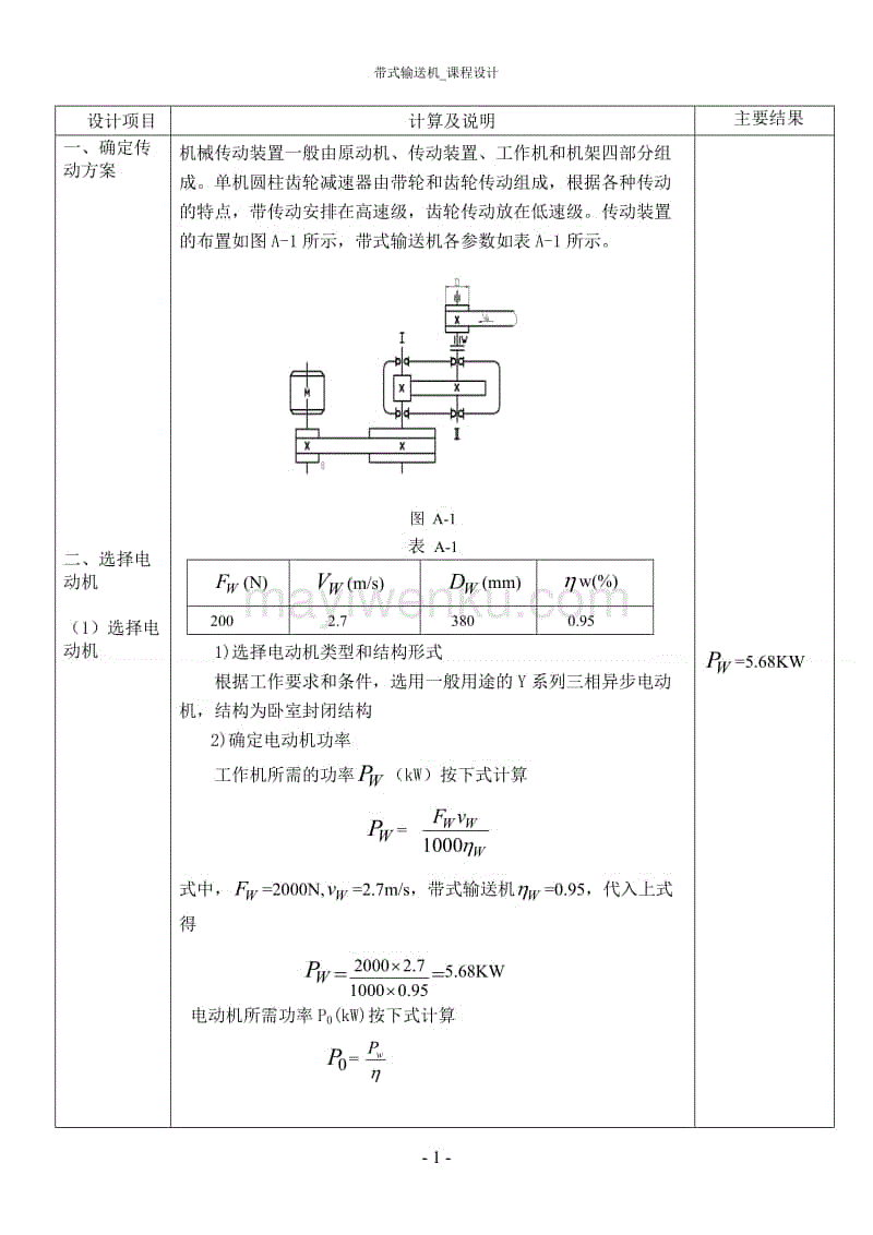 帶式輸送機_課程設計